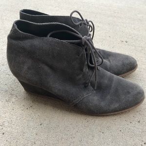 Grey Suede Wedges